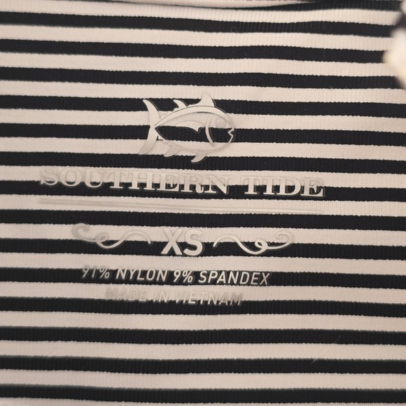 Southern Tide Womens XS Striped Quarter Zip Performance Pullover Black White - Picture 2 of 9